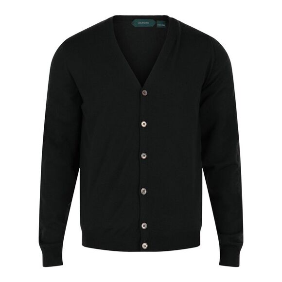 Slowear Zanone Slim Fit Cardigan Black Mens